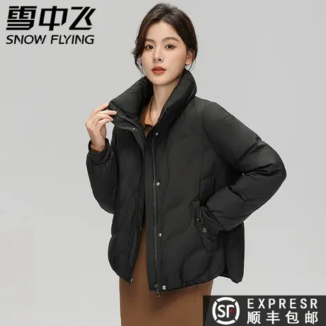 雪中飞2023秋冬新款女士小短款立领百搭时尚休闲羽绒服外套潮图片