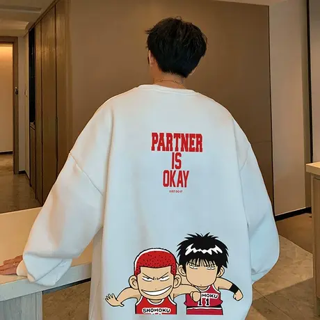 ins潮牌卫衣男秋冬季日系打底衫长袖男生圆领外套2023新款上衣服t商品大图