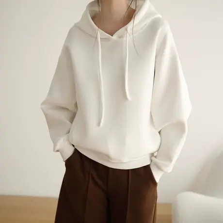 2023春秋新款连帽套头卫衣女oversize宽松上衣女休闲设计感ins潮商品大图