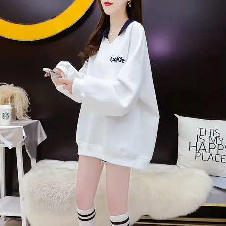 减10】甜美小清新卫衣女2023新款早秋洋气减龄宽松慵懒风百搭上衣商品大图