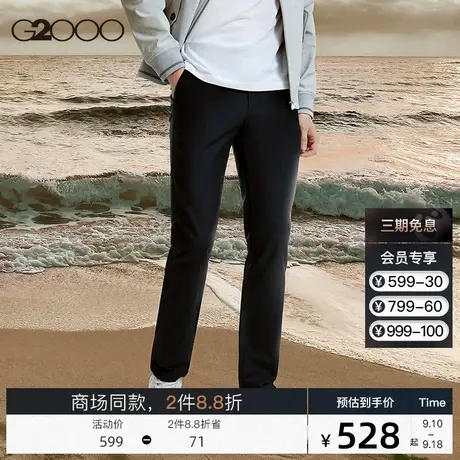 G2000男装 商场新款轻柔有弹修身直筒弹力职业商务休闲西裤男图片