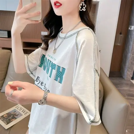 小众设计感短袖t恤女夏季韩版宽松大码小个子个性百搭半袖上衣服图片