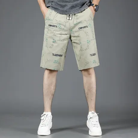 2023新款印花休闲短裤男夏季薄款宽松直筒五分裤中裤男士潮流裤子商品大图
