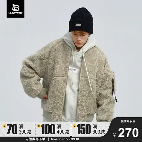 Lilbetter仿羊羔毛外套男加厚冬季棉衣潮牌棉服保暖高级宽松棉袄商品大图