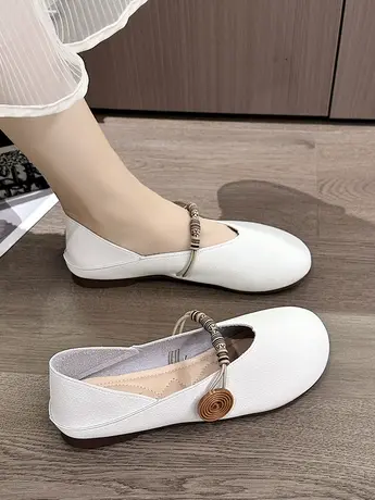 浅口舒适玛丽珍单鞋女2022春夏新款晚晚风温柔平底休闲复古豆豆鞋图片