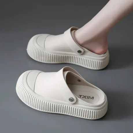 厚底防滑包头半拖鞋女鞋子2023夏季新款一鞋俩穿休闲百搭时尚凉鞋商品大图