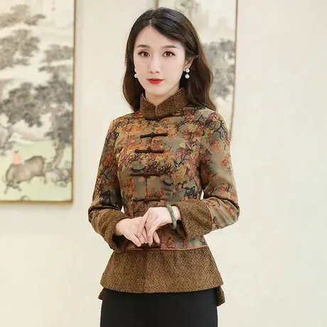 唐装女秋冬加厚棉衣复古中国风改良中式加厚棉服上衣R612商品大图