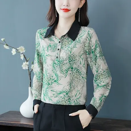 秋装上新2023新款长袖雪纺衬衫女欧货早秋季上衣韩系别致漂亮小衫商品大图