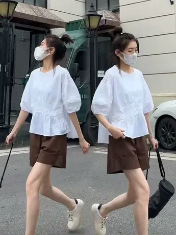 上衣设计感女小众法式夏天女装高级感衬衫衣服个性衬衣夏款欧洲站商品大图