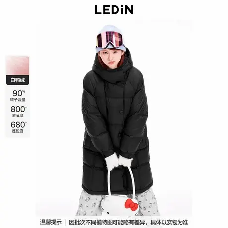 【商场同款】乐町连帽廓形羽绒服24年冬新款中长款外套C2ACE4531图片