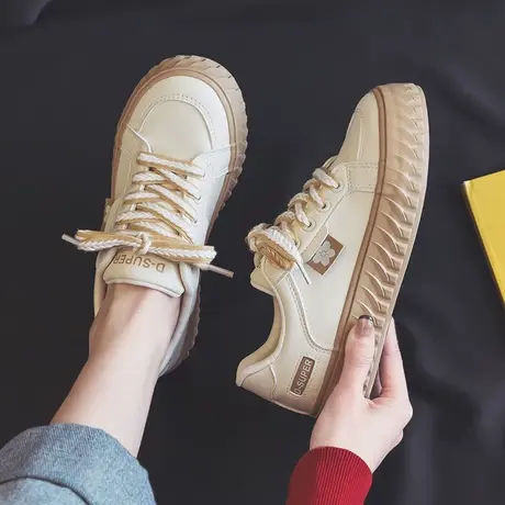 2023年秋季新款饼干小白鞋女鞋爆款chic潮学生百搭运动休闲板鞋子商品大图