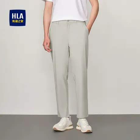 HLA/海澜之家弹力休闲裤25春夏新款柔软亲肤舒适松紧腰通勤裤子男商品大图