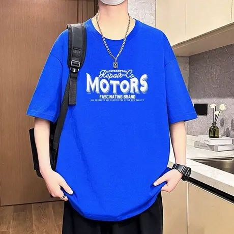 青少年夏装纯棉短袖t恤男孩上衣大童夏季初中高中学生帅气男装潮商品大图