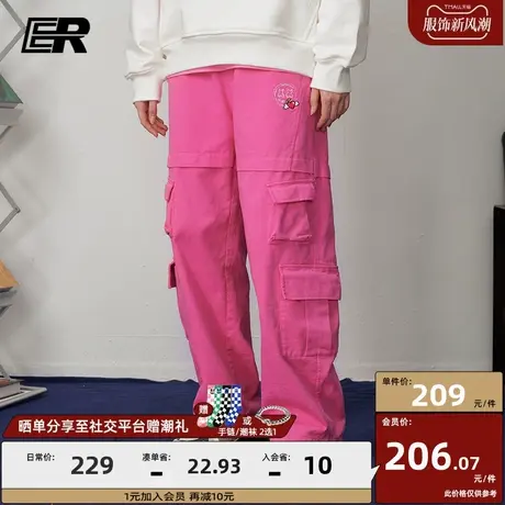 【张泽禹同款】ER多口袋工装裤男2023秋季新款美式复古潮牌休闲图片