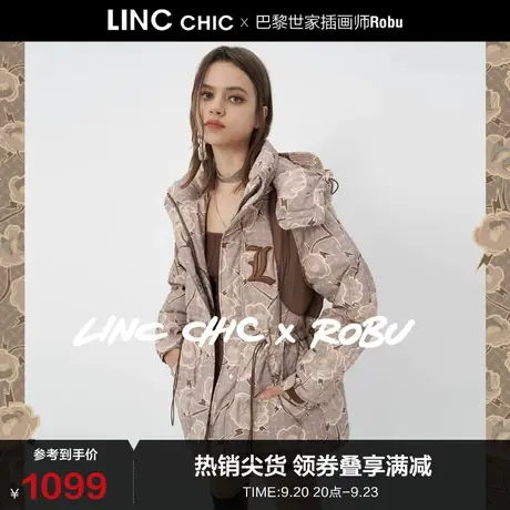 LINCCHIC金羽杰羽绒服设计师联名系列收腰派克羽绒服女Y22802502Y商品大图