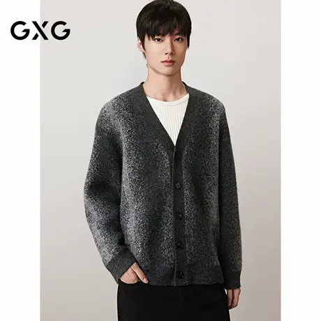 GXG男装 渐变设计开衫通勤时尚毛衣男休闲外套上装 2025秋季新品商品大图