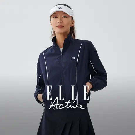 ELLE Active户外穿搭运动梭织立领外套女秋新款时尚休闲夹克透气商品大图