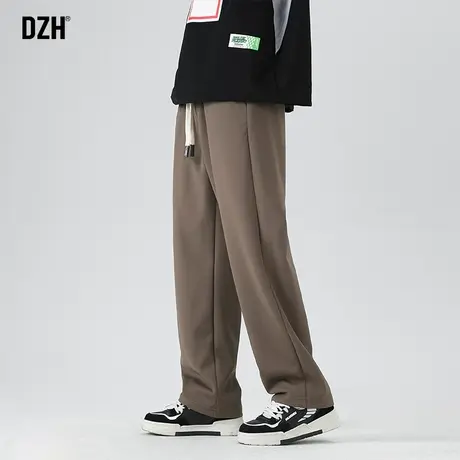 男士休闲裤直筒垂感咖啡色裤子男秋款2023新款美式复古运动裤长裤商品大图
