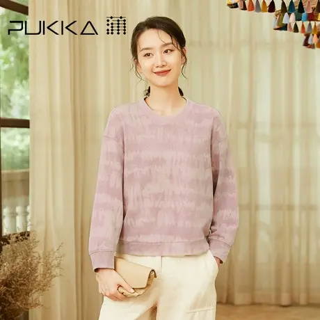 蒲PUKKA 女装圆领卫衣秋季运动休闲棉质套头衫商场同款图片