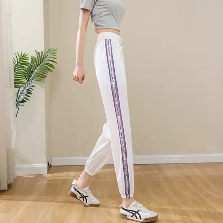 时尚气质休闲速干裤2023年夏季新款女士简约高腰显瘦通勤束脚裤商品大图