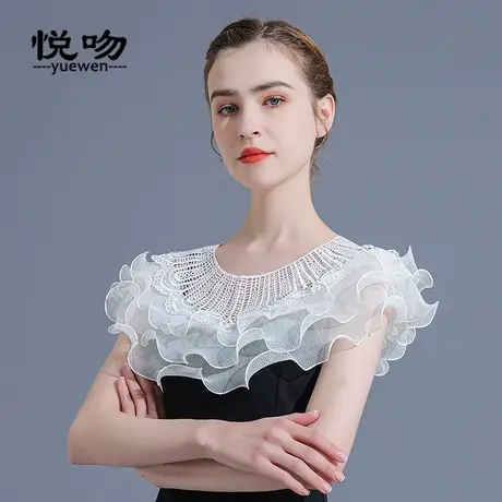 搭配吊带裙的罩衫女超仙蕾丝斗篷小披肩女夏百搭短款网纱坎肩上衣商品大图