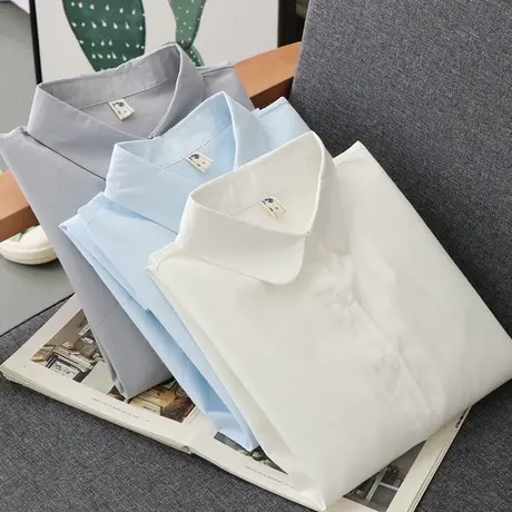 春秋新款日系文艺衬衣白色衬衫女宽松学生学院风长袖内搭打底韩版图片