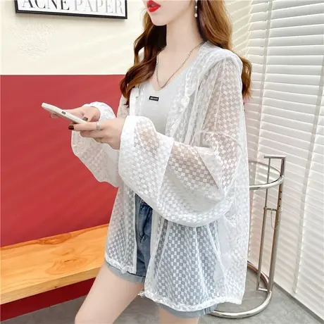 户外骑车防晒衣女夏季韩版宽松大码冰丝薄款速干透气女士开衫外套商品大图