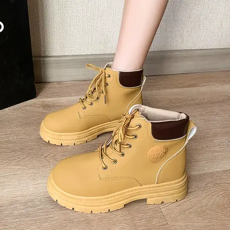 厚底马丁靴女2023年新款女炸街秋季大黄靴子春秋ins英伦风短靴女商品大图