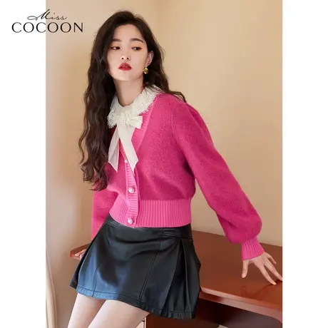 missCOCOON法式慵懒针织开衫女2023新款春季宽松时尚气质毛衣外套商品大图