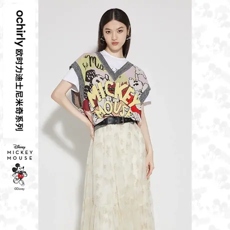 【呼呼严选专享】迪士尼米奇系列欧时力针织背心秋提花图片