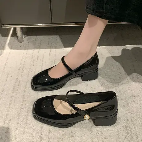 玛丽珍鞋女2024年春秋季新款复古英伦风浅口单鞋气质一字扣小皮鞋商品大图
