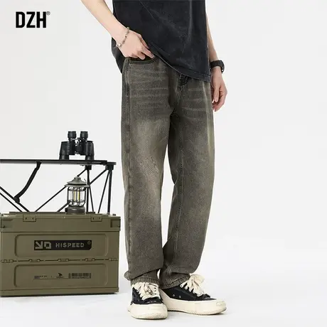 男士水洗做旧牛仔裤男春季直筒宽松2024新款大码裤子休闲百搭长裤商品大图