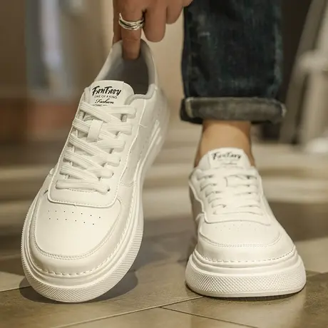 莆田男鞋2024新款春夏季潮流运动休闲板鞋男士韩版百搭小白鞋真皮商品大图