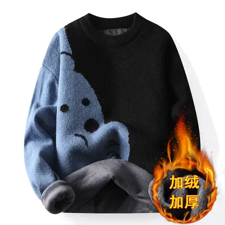 青少年男孩毛衣秋冬款大童13加绒加厚14岁15初中学生12打底针织衫图片
