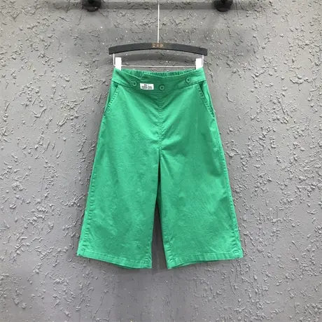 直筒七分裤韩版高腰阔腿裤潮23夏季新款欧货宽松显瘦贴标牛仔裤女商品大图