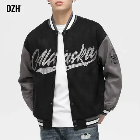 男士黑色刺绣棒球服夹克男潮牌秋季2023新款休闲运动外套潮流男装图片
