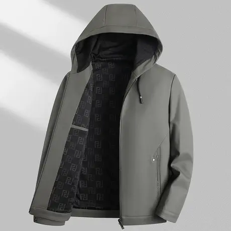 中年人皮夹克外套秋冬新款男士爸爸装皮衣免打理高端休闲上衣外套商品大图