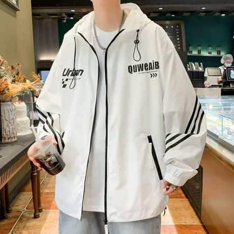 轻薄防晒衣男夏季新款美式户外休闲外套男生青少年潮牌冰丝防晒服商品大图
