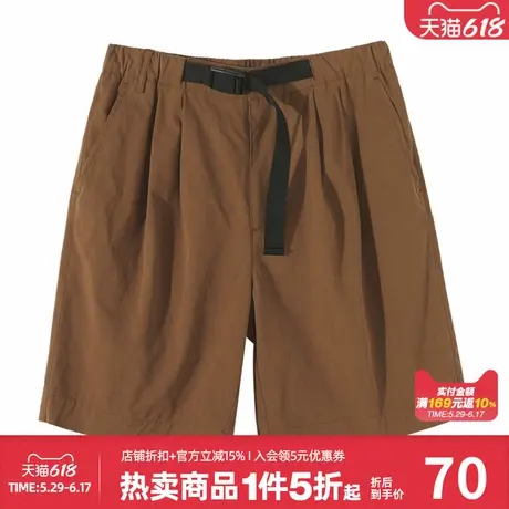 美特斯邦威休闲短裤男夏季新款简约宽松调节腰带休闲裤五分裤图片