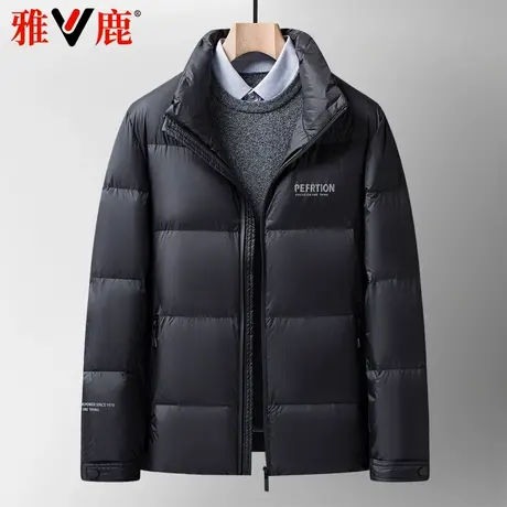 雅鹿2024新款羽绒服男短款立领面包服加厚保暖休闲时尚百搭冬外套商品大图