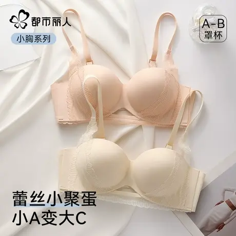 都市丽人蕾丝小胸聚拢显大内衣女提拉上托防下垂收副乳不空杯文胸商品大图