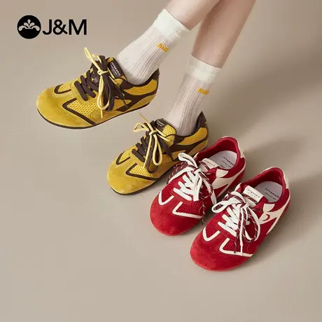 J＆M/快乐玛丽网面透气德训鞋女2025秋季新款时尚休闲运动鞋女图片