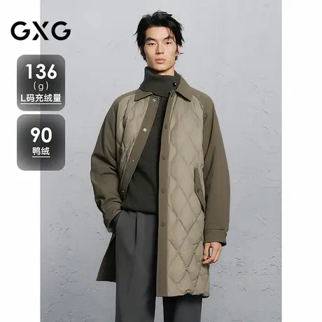 GXG男装 插肩袖轻薄中长款通勤羽绒服24冬品G24XY34001图片