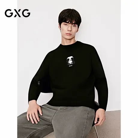 GXG男装 可爱熊猫图案毛衣柔软休闲男针织衫通勤 2025年冬季新品商品大图