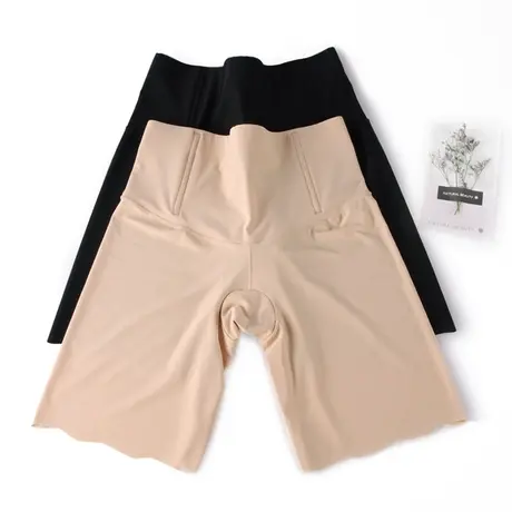 2条收腹安全裤女胖mm高腰无痕不卷边防走光冰丝打底裤五分大码夏商品大图