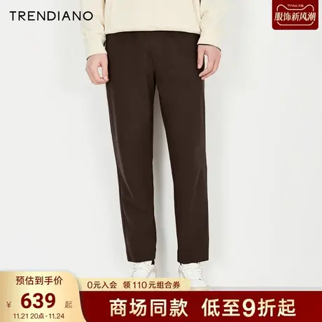 TRENDIANO官方男装2023春季新款基础针织休闲长裤男商品大图