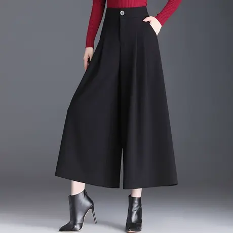 阔腿裤裙裤女秋冬2023新款高腰宽松大脚裤遮肉垂感九分裤休闲甩裤图片