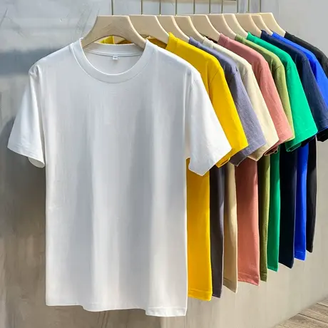 重磅250克日本棉厚实t恤2023春夏新款短袖体恤男士宽松潮男打底衫图片