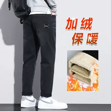 2024年新款男款高端加绒加厚冬季休闲牛仔裤秋冬款新塘水洗男裤子商品大图
