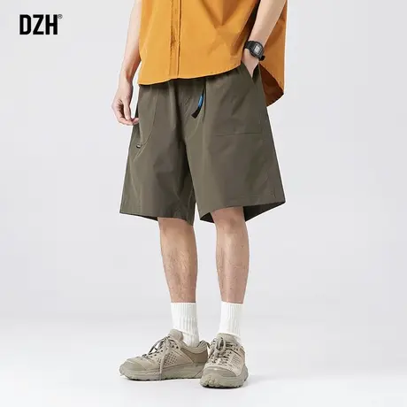 男士军绿色短裤男款夏季潮牌外穿裤子薄款2023新款休闲五分裤宽松商品大图